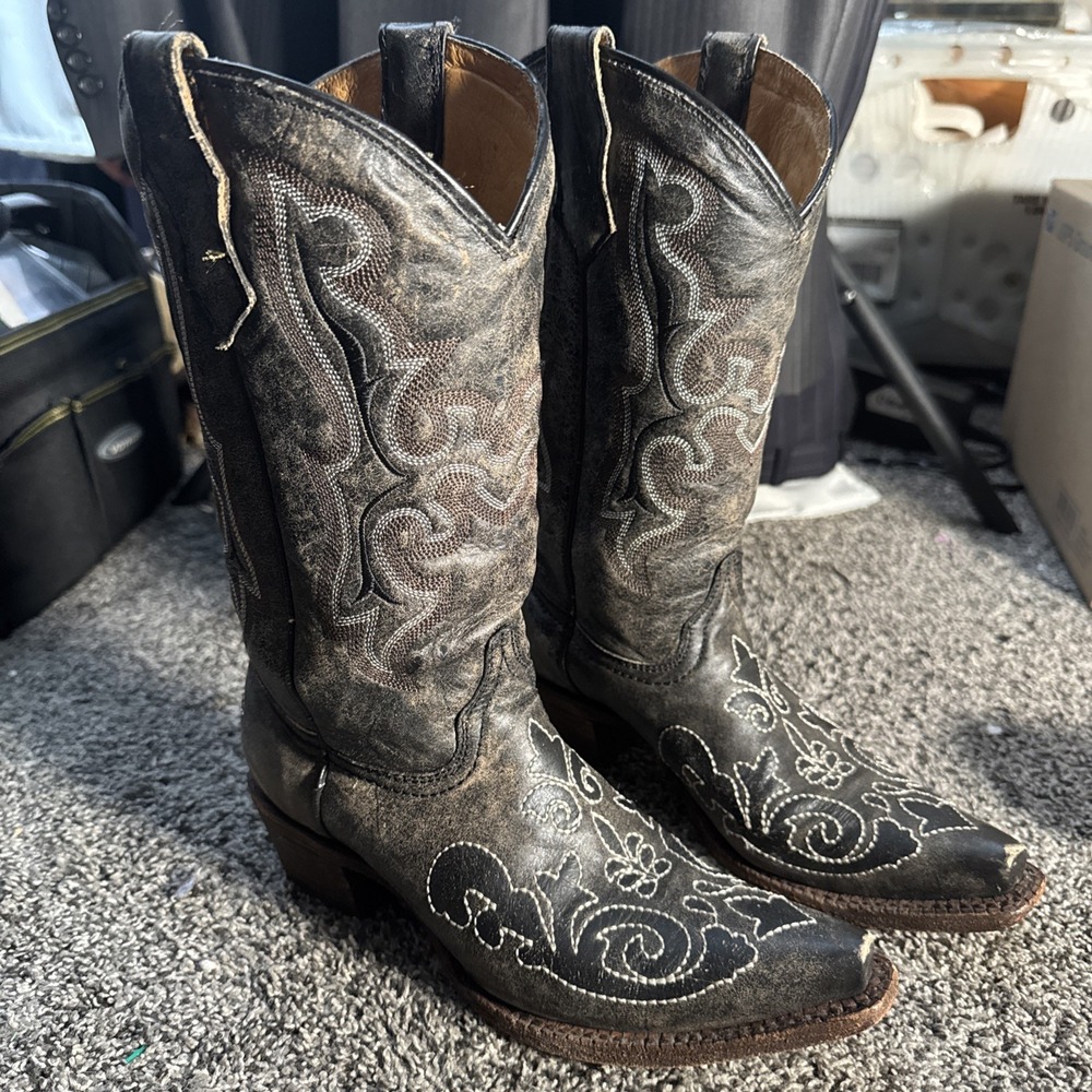 Corral Teen DistressedWestern Boots Brown Size 3t